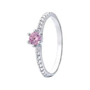ANEL SOLITARIO ARO CRAVEJADO ROSA